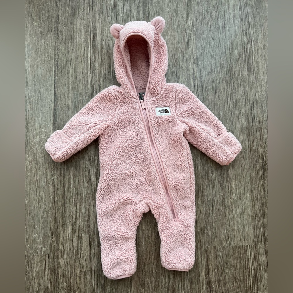 North face ‘pink’ baby bear one piece